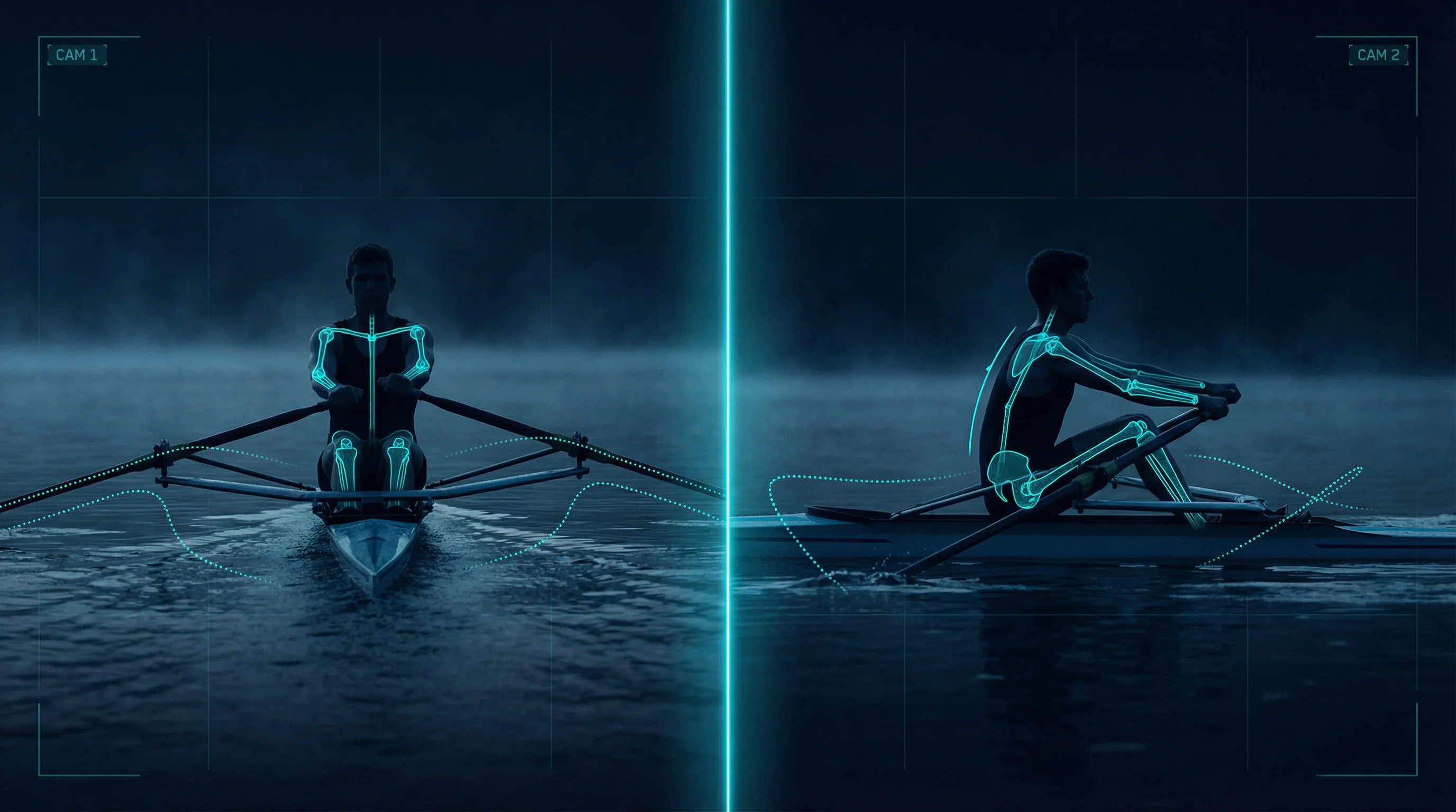 movAcam dual camera analysis from two perspectives for Rowing