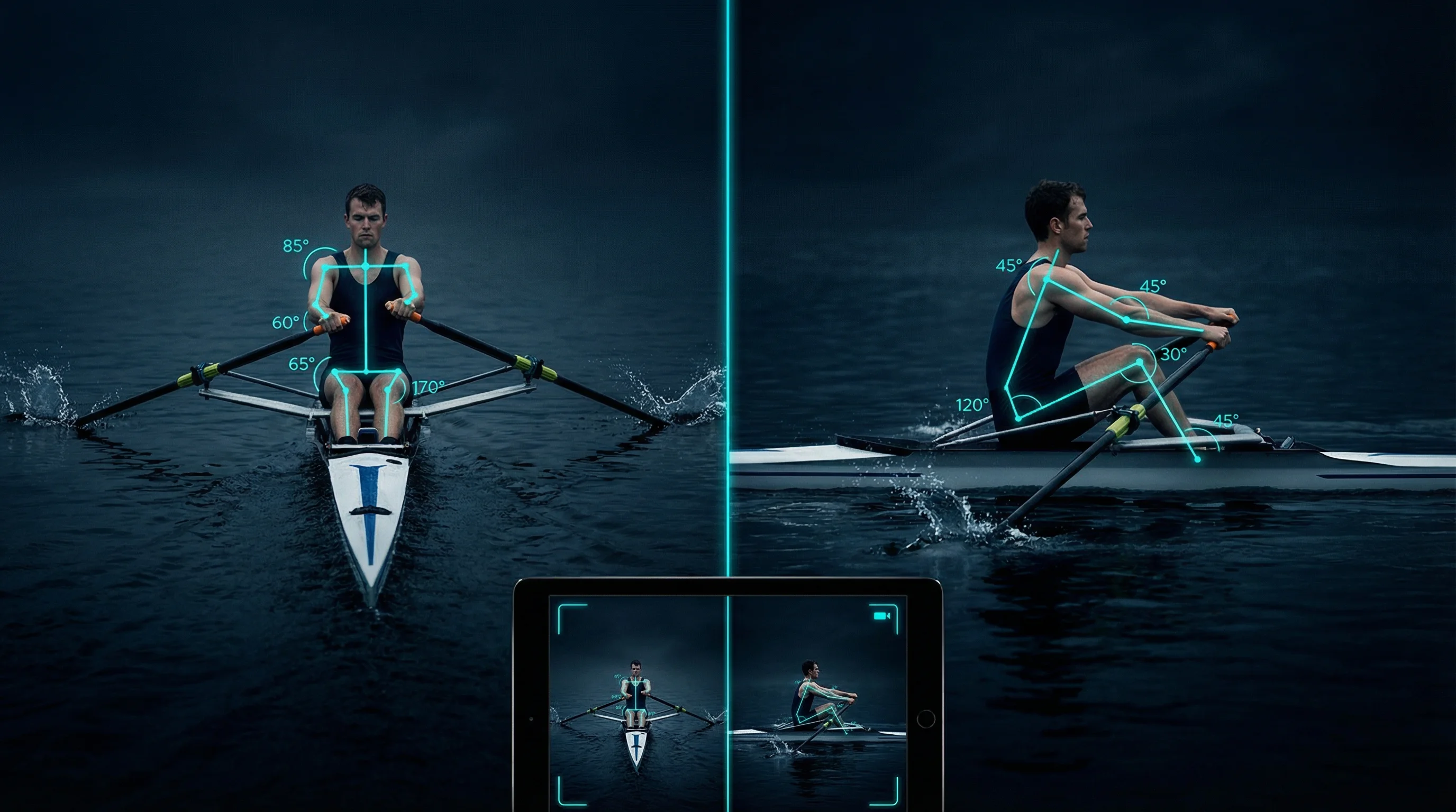 Rowing technique analysis from two perspectives with movAcam
