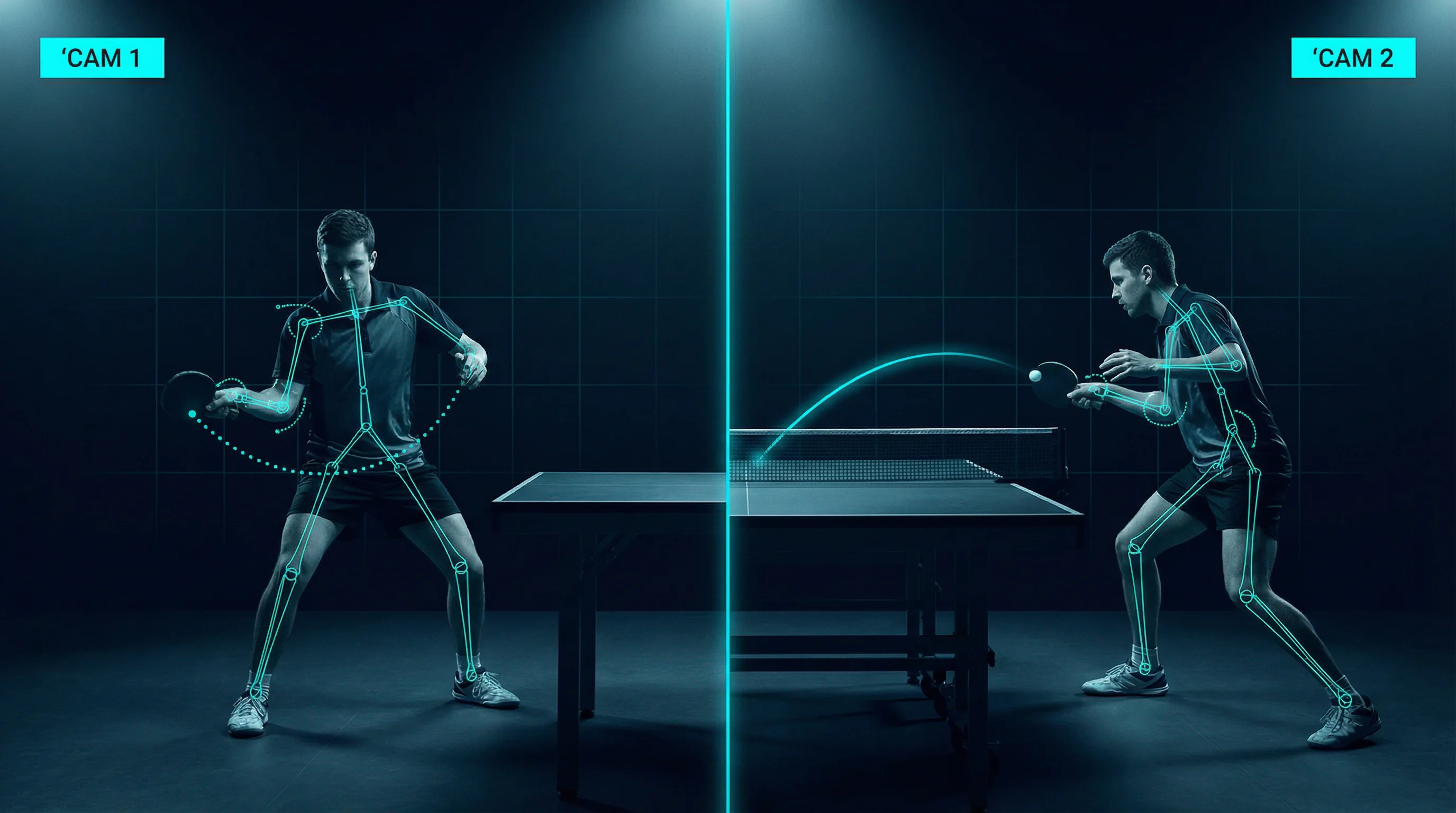 movAcam dual camera analysis from two perspectives for Table Tennis