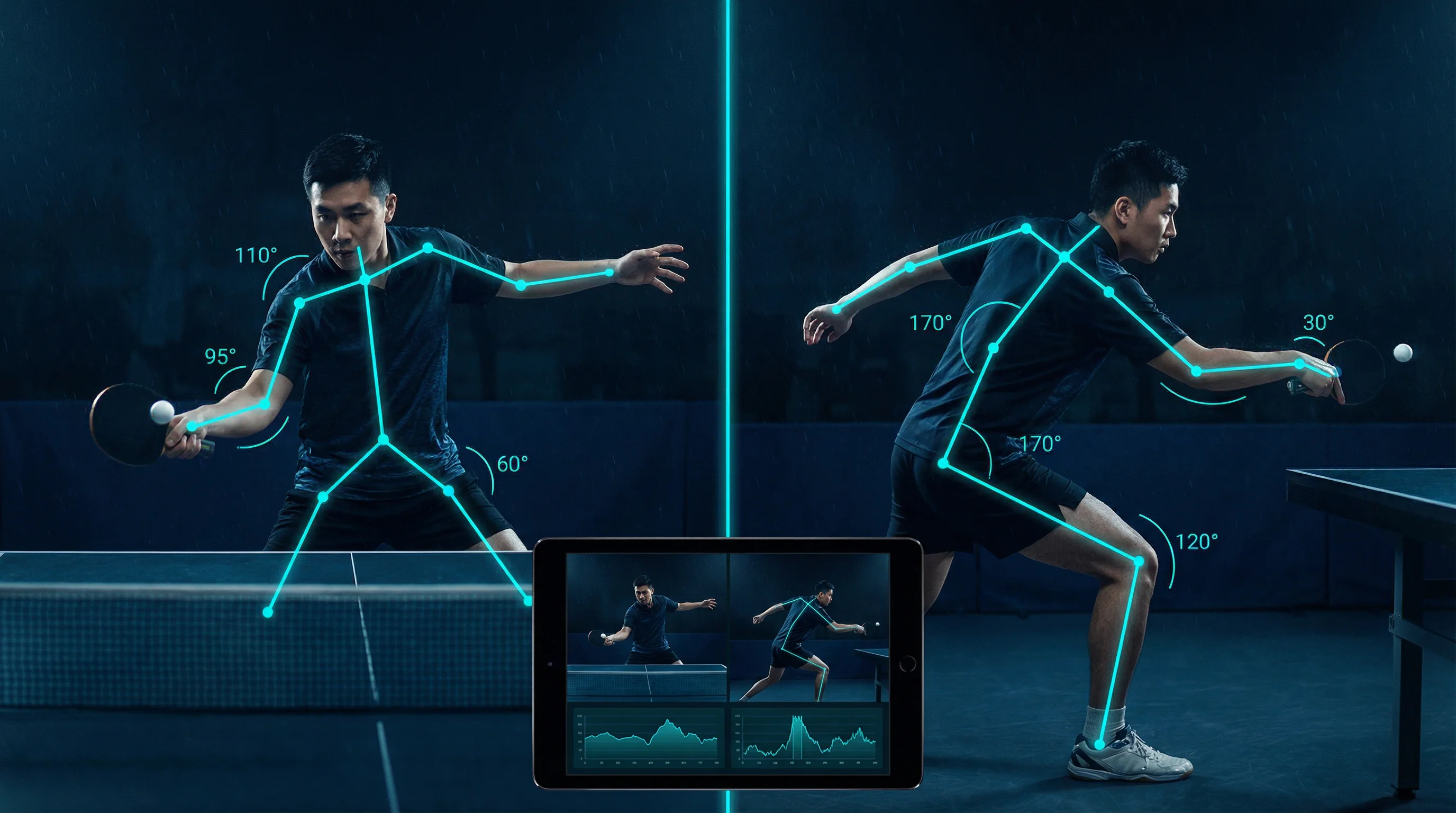 Table tennis technique analysis from two perspectives with movAcam
