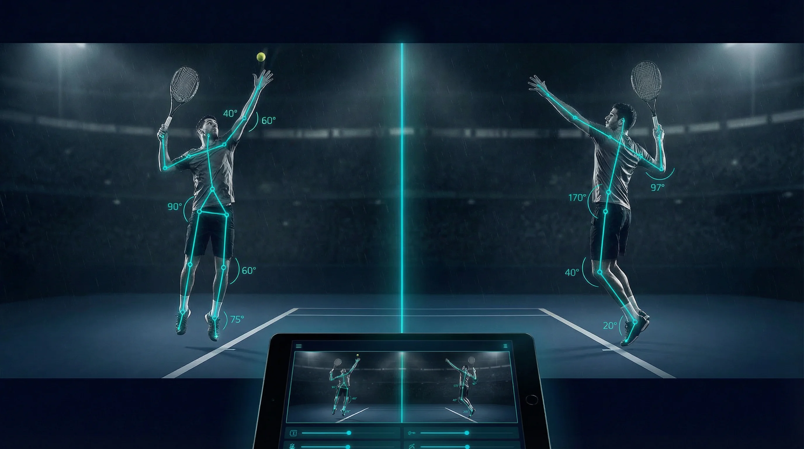 Tennis serve analysis from two perspectives with movAcam