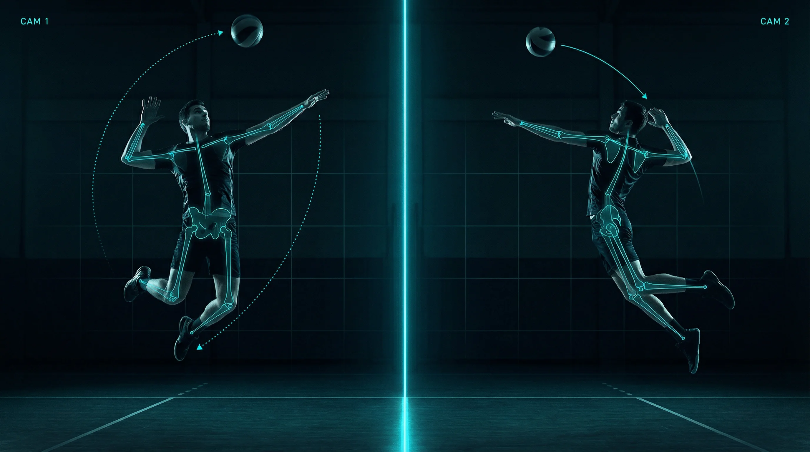 movAcam dual camera analysis from two perspectives for Volleyball
