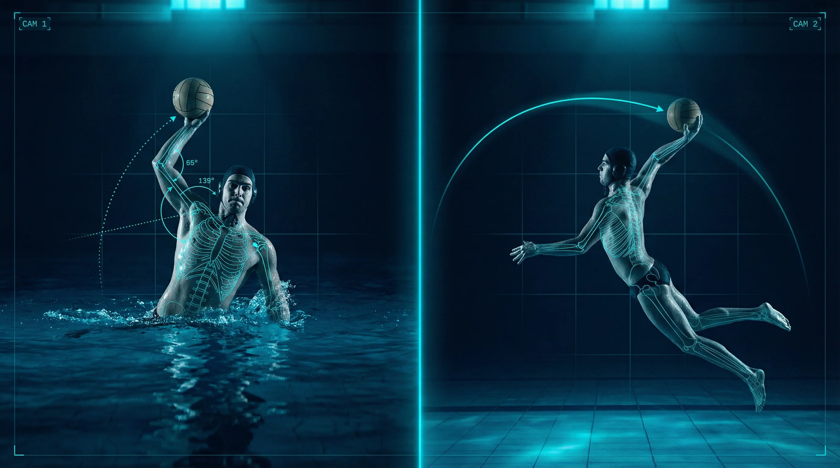 movAcam dual camera analysis from two perspectives for Water Polo