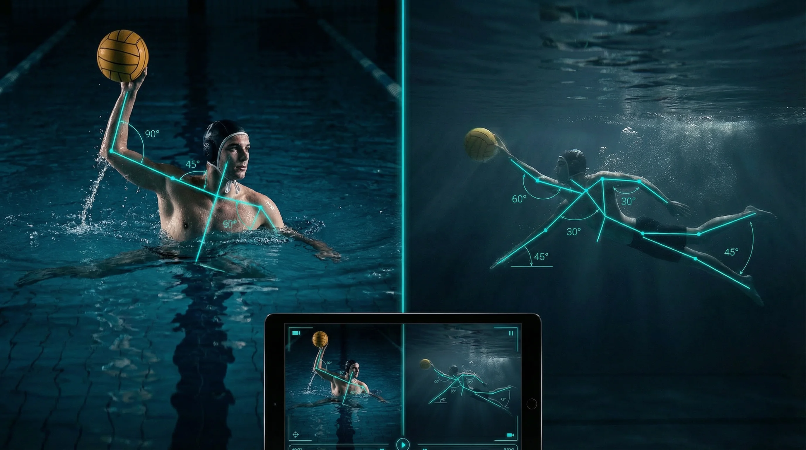 Water polo throw analysis from two perspectives with movAcam